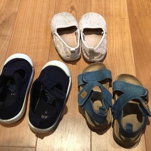 3 pairs toddler girl summer shoes 6-6.5